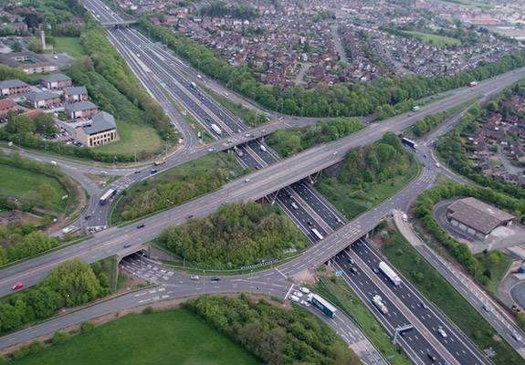 Aerial of the M1 Widening